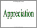 Appreciation